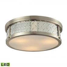 ELK Home 31422/3-LED - Diamond Plate Collection 3 light flush mount in Brushed Nickel - LED, 800 Lumens (2400 Lumens Total)