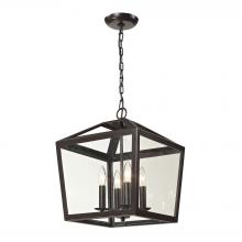 ELK Home 31507/4 - Alanna 4-Light Pendant in Oil Rubbed Bronze with Clear Glass Panels