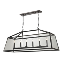 ELK Home 31509/6 - Alanna 6-Light Linear Chandelier in Oil Rubbed Bronze with Clear Glass Panels