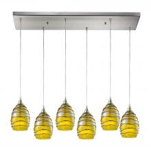ELK Home 31658/6RC - Vines 6 Light Pendant In Satin Nickel And Charte