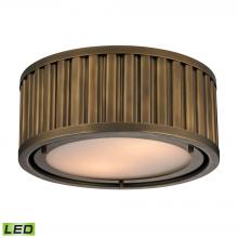 ELK Home 46120/2-LED - Linden Manor 2 Light LED Flushmount In Aged Bras