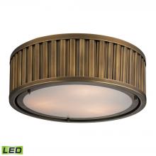 ELK Home 46121/3-LED - Linden Manor 3 Light LED Flushmount In Aged Bras