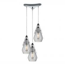 ELK Home 46171/3 - Duncan 3 Light Pendant In Polished Chrome And Cl