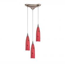 ELK Home 501-3FR - Lungo 1-Light Mini Pendant in Satin Nickel with Fire Red Glass