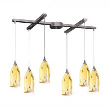 ELK Home 502-6YW - Verona 6 Light Pendant In Satin Nickel And Yello