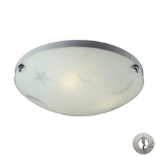 ELK Home 5088/3-LA - Novelty 3-Light Flush Mount in Satin Nickel with Amber-plated Hammered Glass - Includes Adapter Kit