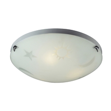 ELK Home 5088/3 - Novelty 3-Light Flush Mount in Satin Nickel with Celestial Sky Motif on White Satin Glass