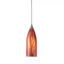 ELK Home 522-1M-LED - 1 Light Pendant in Satin Nickel with Multicolored Glass - LED Offering Up To 300 Lumens (25 Watt Equ