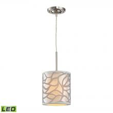 ELK Home 53000/1-LED - Autumn Breeze 1-Light Mini Pendant in Brushed Nickel with Fabric and Metal - Includes LED Bulb