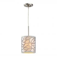 ELK Home 53000/1 - Autumn Breeze 1-Light Mini Pendant in Brushed Nickel with Fabric and Metal