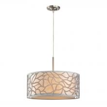 ELK Home 53001/3 - Autumn Breeze 3-Light Chandelier in Brushed Nickel with Fabric and Metal