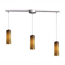 ELK Home 551-3L-MA - Maple 3 Light Pendant In Satin Nickel And Maple