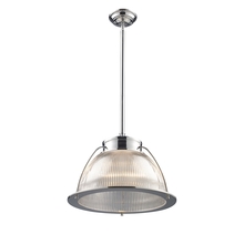ELK Home 60004-1 - Halophane 1-Light Pendant in Polished Chrome with Clear Ribbed Glass