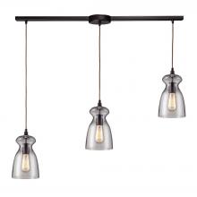 ELK Home 60043-3L - Menlow Park 3-Light Linear Pendant Fixture in Oiled Bronze with Smoked Glass