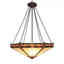 ELK Home 622-AB - Filigree 3-Light Pendant in Aged Bronze with Tiffany Style Glass