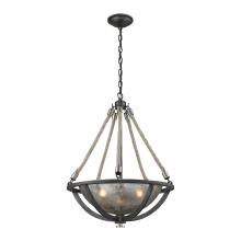 ELK Home 63054-3 - Natural Rope 3 Light Pendant In Silvered Graphit