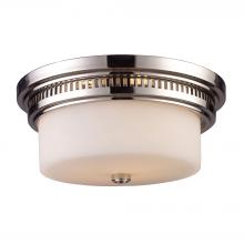 ELK Home 66111-2 - Chadwick 2-Light Flush Mount in Polished Nickel with White Glass