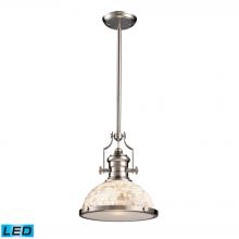 ELK Home 66423-1-LED - Chadwick 1-Light Pendant in Satin Nickel with Cappa Shell Shade - Includes LED Bulb