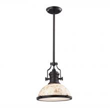 ELK Home 66433-1 - Chadwick 1-Light Pendant in Oiled Bronze with Cappa Shell Shade
