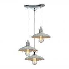 ELK Home 67051/3 - Corrine 3 Light Pendant In Polished Chrome And W