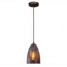 ELK Home 70046-1 - Dimensions 1-Light Mini Pendant in Burnished Copper with Tea-stained Glass