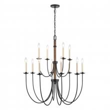 ELK Home 89709/8+4 - Neville 34'' Wide 12-Light Chandelier - Charcoal Black