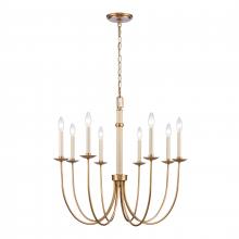 ELK Home 89718/8 - Neville 28'' Wide 8-Light Chandelier - Natural Brass