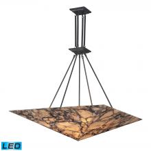 ELK Home 9010/9-LED - Imperial Granite 9-Light Pendant in Antique Brass with Stone Shade - Includes LED Bulbs