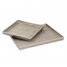 ELK Home H0807-10661/S2 - Square Linen Texture Tray - Set of 2 Nickel